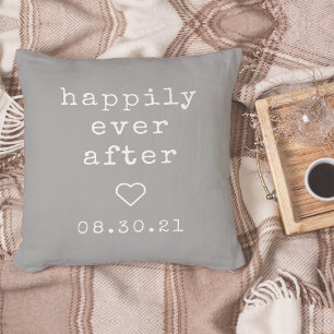 Happily Ever After Custom Wedding Date Cushion