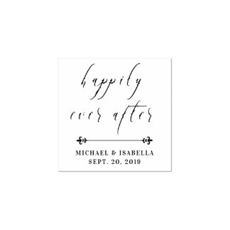 Happily Ever After | Custom Wedding Typography Rubber Stamp