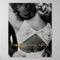 Happily ever after cute whimsical wedding gold