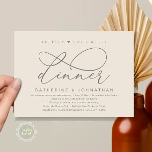 Happily Ever After Dinner, Modern Romantic Party Invitation