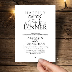 Happily Ever After Dinner Modern Script Wedding Invitation
