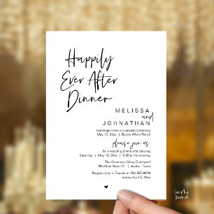 Happily Ever After Dinner Modern Wedding Party Invitation