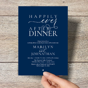 Happily Ever After Dinner Modern Wedding Reception Invitation