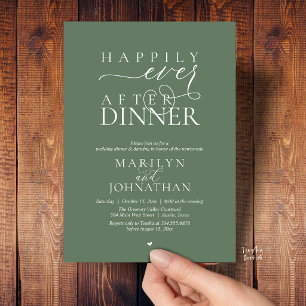 Happily Ever After Dinner Modern Wedding Reception Invitation