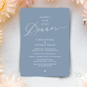 Happily Ever After Dinner Modern Wedding Reception Invitation