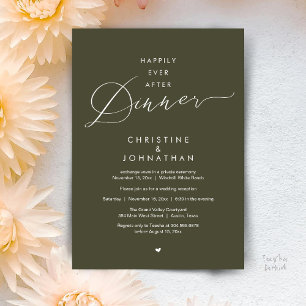 Happily Ever After Dinner Modern Wedding Reception Invitation