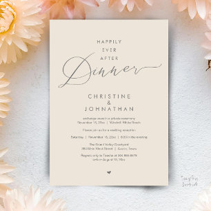 Happily Ever After Dinner Modern Wedding Reception Invitation