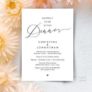 Happily Ever After Dinner Modern Wedding Reception Invitation