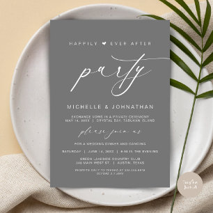 Happily Ever After Dinner Party, Wedding Elopement Invitation