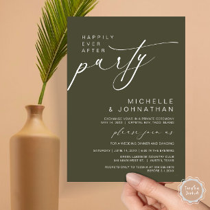 Happily Ever After Dinner Party, Wedding Elopement Invitation