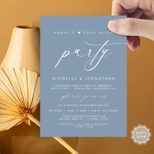 Happily Ever After Dinner Party, Wedding Elopement Invitation