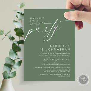 Happily Ever After Dinner Party, Wedding Elopement Invitation