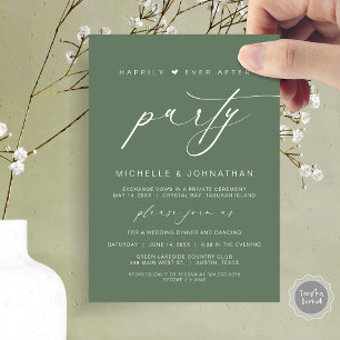 Happily Ever After Dinner Party, Wedding Elopement Invitation