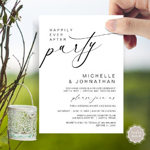Happily Ever After Dinner Party, Wedding Elopement Invitation
