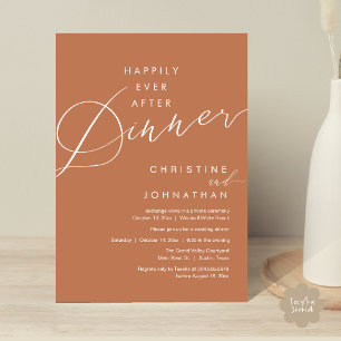 Happily Ever After Dinner Romantic Elegant Wedding Invitation