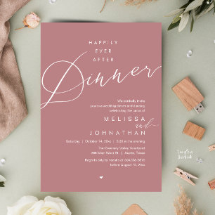 Happily Ever After Dinner Romantic Wedding Party Invitation