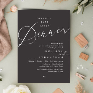 Happily Ever After Dinner Romantic Wedding Party Invitation