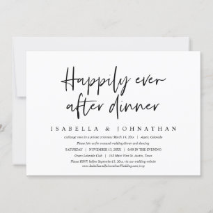 Happily Ever After Dinner, Wedding Elopement Invitation