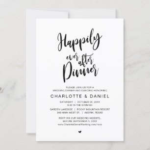 Happily Ever After Dinner, Wedding Elopement Invitation