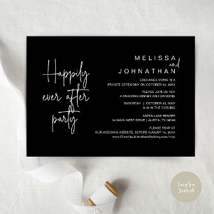 Happily Ever After Dinner, Wedding Elopement Invitation
