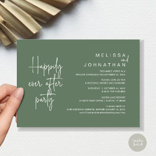 Happily Ever After Dinner, Wedding Elopement Invitation