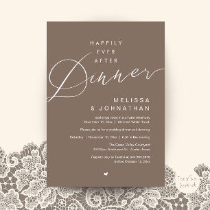 Happily Ever After Dinner Wedding Elopement Party Invitation