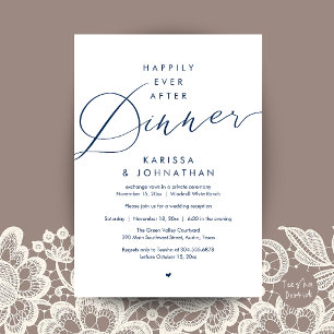 Happily Ever After Dinner Wedding Elopement Party Invitation