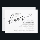 Happily Ever After Dinner Wedding Elopement Party Invitation<br><div class="desc">Mark the beginning of your forever with elegance using our contemporary black and white theme wedding elopement celebration invitation card, "Happily Ever After Dinner". Perfect for couples extending their joyous occasion, this invitation exudes sophistication with a hint of playfulness, setting the stage for a memorable event. Adorned with a timeless...</div>