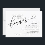 Happily Ever After Dinner Wedding Elopement Party Invitation<br><div class="desc">Mark the beginning of your forever with elegance using our contemporary black and white theme wedding elopement celebration invitation card, "Happily Ever After Dinner". Perfect for couples extending their joyous occasion, this invitation exudes sophistication with a hint of playfulness, setting the stage for a memorable event. Adorned with a timeless...</div>