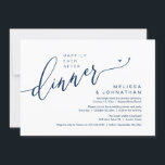 Happily Ever After Dinner Wedding Elopement Party Invitation<br><div class="desc">Mark the beginning of your forever with elegance using our contemporary classy navy blue theme wedding elopement celebration invitation card, "Happily Ever After Dinner". Perfect for couples extending their joyous occasion, this invitation exudes sophistication with a hint of playfulness, setting the stage for a memorable event. Adorned with a timeless...</div>