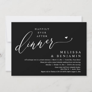 Happily Ever After Dinner Wedding Heart Invitation