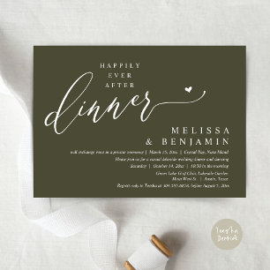 Happily Ever After Dinner Wedding Heart Invitation