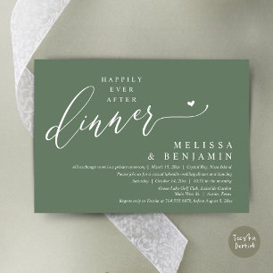 Happily Ever After Dinner Wedding Heart Invitation