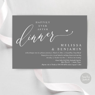 Happily Ever After Dinner Wedding Heart Invitation