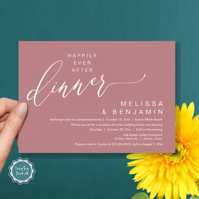 Happily Ever After Dinner Wedding Romantic Party Invitation (Creator Uploaded)