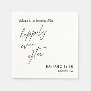 Happily Ever After Elegant Simple Typography Napkin