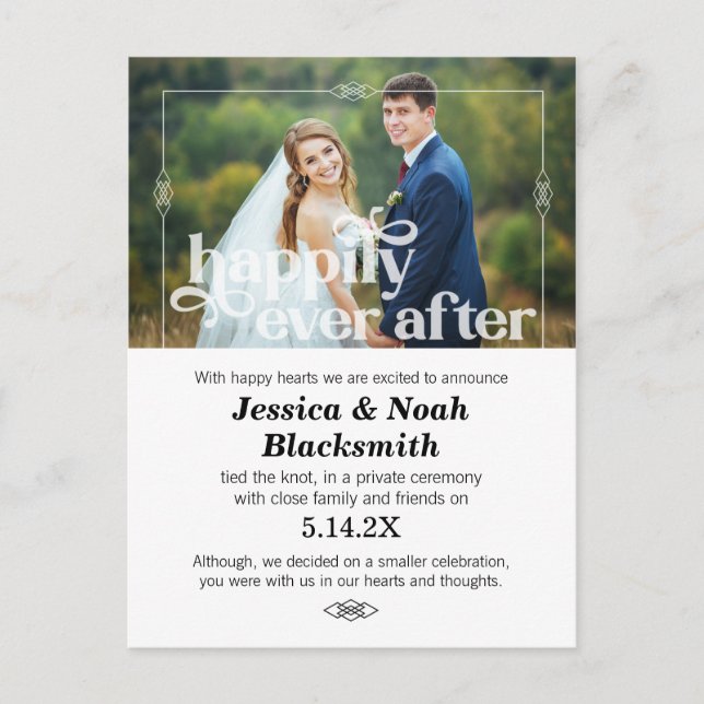 Happily Ever After Eloped Photo Card (Front)