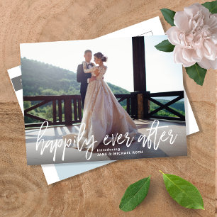 Happily Ever After Elopement Announcement Postcard