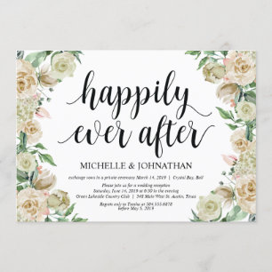 Happily ever after, Elopement Reception Invitation
