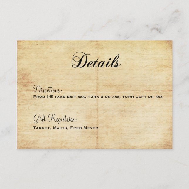 Happily Ever After Fairytale Details Card (Front)