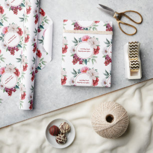 Happily Ever After Floral Wedding  Wrapping Paper