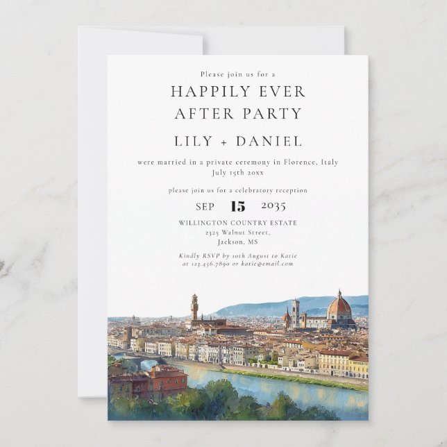 Happily Ever After Florence Photo Wedding Invitation (Front)