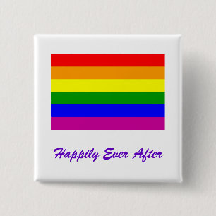 Happily Ever After/Gay Wedding 15 Cm Square Badge