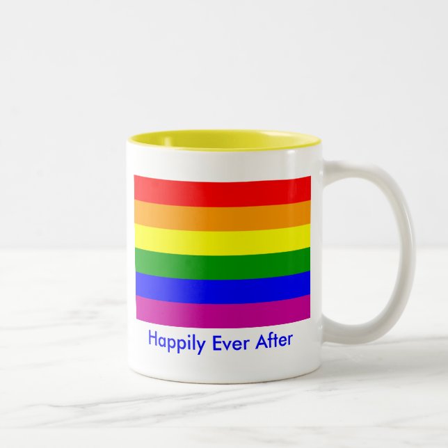 Happily Ever After/Gay Wedding Two-Tone Coffee Mug (Right)