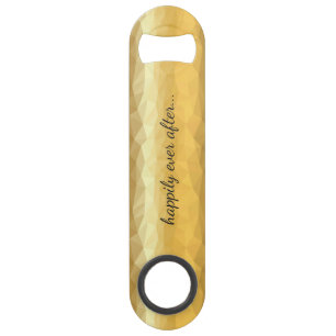Happily ever after gold metallic bottle opener