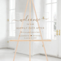 Happily Ever After Gold Script Wedding Welcome