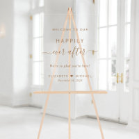 Happily Ever After Gold Script Wedding Welcome