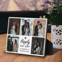 Happily Ever After Heart Wedding Photo Collage