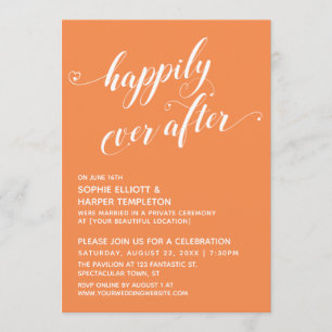 Happily Ever After Hearts Orange Cream Reception Invitation