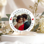 Happily ever after Hearts Photo Bridal shower Classic Round Sticker<br><div class="desc">Happily ever after Hearts Photo Bridal shower Classic Round Sticker 
Matching items are available.</div>
